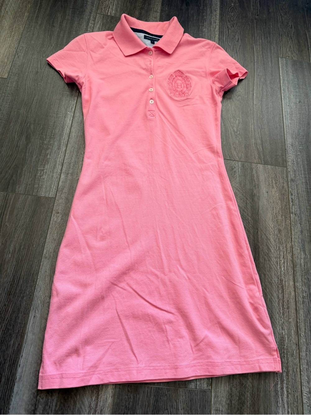 Tommy Hilfiger Pink Polo Dress with Embroidered Crest